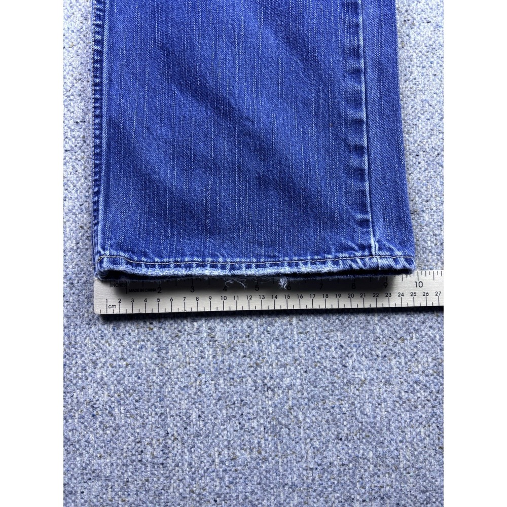 American Eagle Jeans Mens 34x30 Bootcut Medium Wash Blue Denim Distressed Pants - Picture 8 of 11